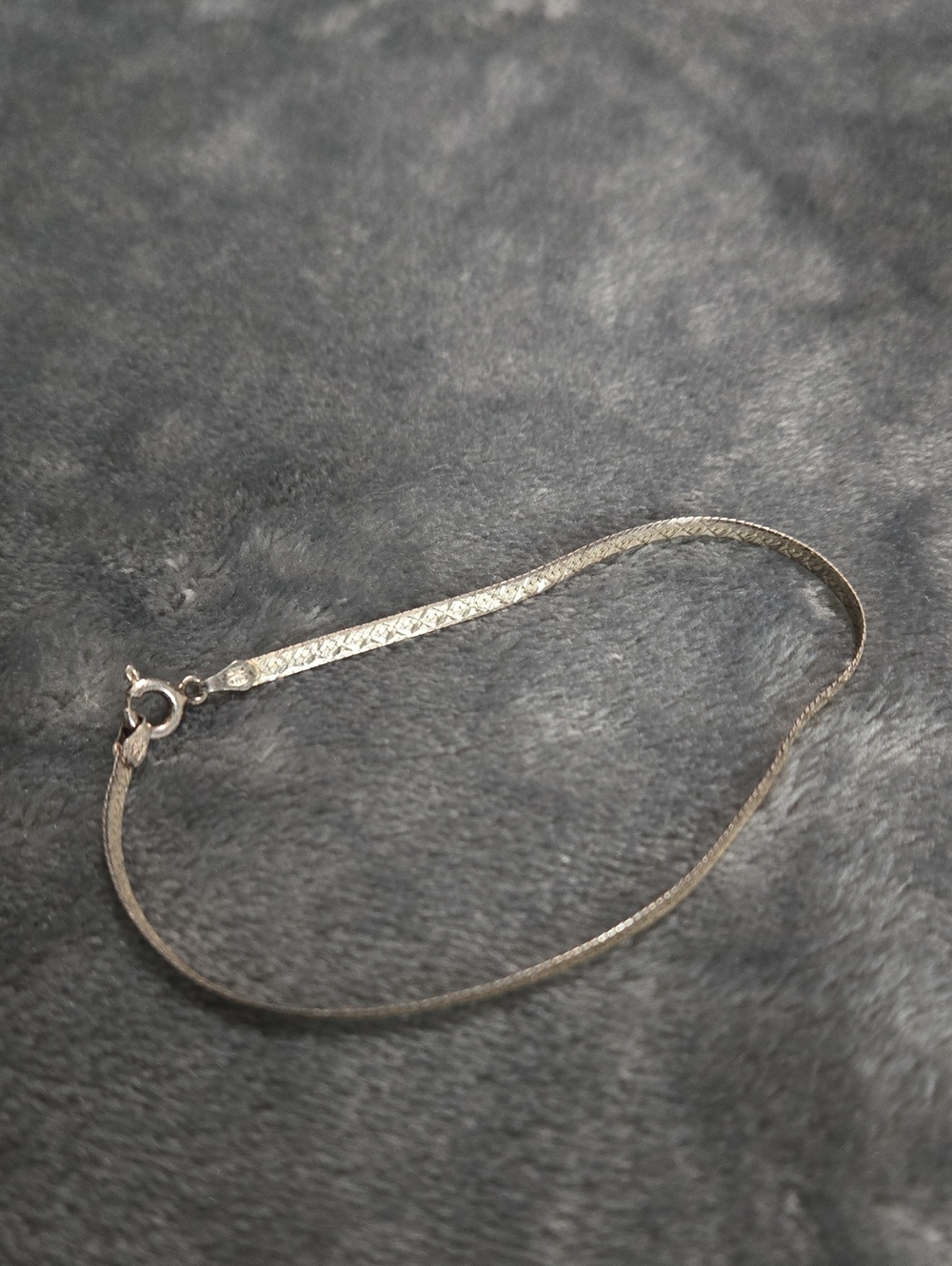 Milor 925 Silver Italy 8 inch Etched Herringbone link Bracelet